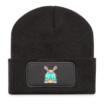 Œuf de Pâques Bunny - Beanie recyclé à patch - charbon - Devant