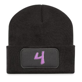 4 - Vier Zahl Nummer - Recycelte Patch Beanie - Dunkelgrau - Vorne