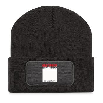 Guestbook Birthday Greeting - Recycled Patch Beanie - dark grey - Front