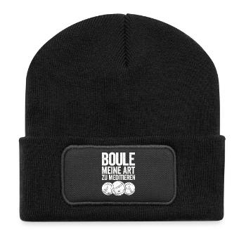 Boule is my superpower! Boule player - Recycled Patch Beanie - black - Front