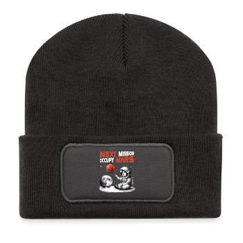 Raumfahrt Roter Planet, Next Mission – Occupy Mars - Recycelte Patch Beanie - Dunkelgrau - Vorne