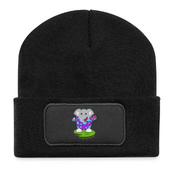 Elephant Clown - Recycled Patch Beanie - black - Front