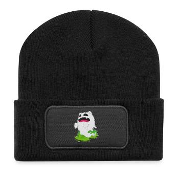 Fantôme d’Halloween - Beanie recyclé à patch - noir - Devant