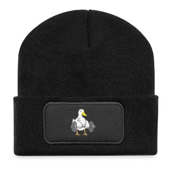 Duck Bodybuilder Barbell Bodybuilding - Recycled Patch Beanie - black - Front