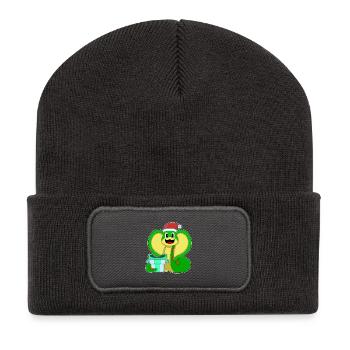 Forfait de Noël serpent - Beanie recyclé à patch - charbon - Devant