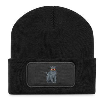 British Shorthair Sunglasses - Recycled Patch Beanie - black - Front