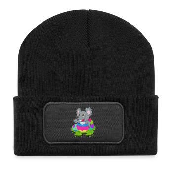 Mouse Easter Easter Eggs - Recycled Patch Beanie - black - Front