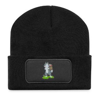Wolf Easter Wanderer - Recycled Patch Beanie - black - Front