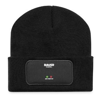 Bauer is Calling and I Must Go Fun Quote - Recycelte Patch Beanie - Schwarz - Vorne