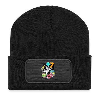 7 Birthday Boy Astronaut - Recycled Patch Beanie - black - Front