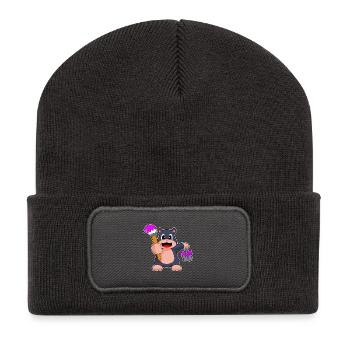 Taupe, Peintre, Pinceau, Peinture - Beanie recyclé à patch - charbon - Devant