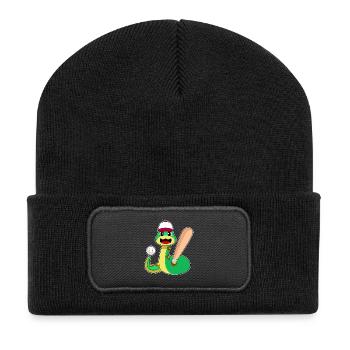 Snake Baseball Baseball Bat Sports - Recycled Patch Beanie - black - Front