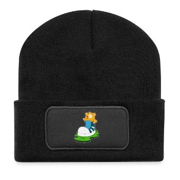 Hamster Schuh - Recycelte Patch Beanie - Schwarz - Vorne