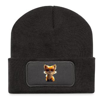Renard J’aime les renards Renard roux Renard mignon sauvage - Beanie recyclé à patch - charbon - Devant