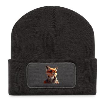 Renard J’aime les renards Renard roux Renard mignon sauvage - Beanie recyclé à patch - charbon - Devant