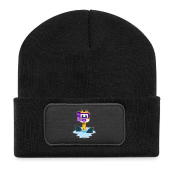Giraffe Taucher Schnorchel Tauchen - Recycelte Patch Beanie - Schwarz - Vorne