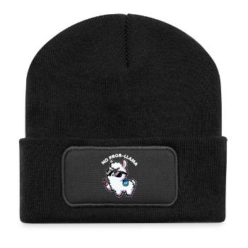 No Probllama Funny Llama Lover Pun for alpaca - Recycled Patch Beanie - black - Front