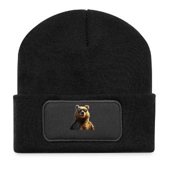 Brown Bear, Grizzly Bear, Bear Brothers, Dad, Wild Bears - Recycled Patch Beanie - black - Front