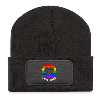 Love wins - Recycled Patch Beanie - dark grey - Front