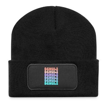 Mitglied der Schulz-Familiengruppe - Recycelte Patch Beanie - Schwarz - Vorne
