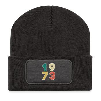 1973 - Né en 1973 - Construit en 1973 - Beanie recyclé à patch - charbon - Devant