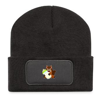 Horse Baby Bottle Milk - Recycled Patch Beanie - dark grey - Front