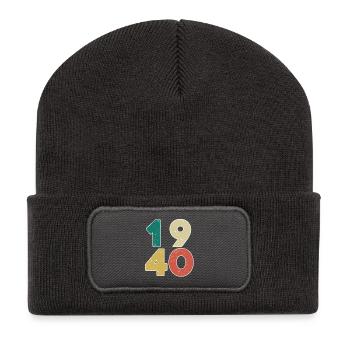 1940 - Born 1940 - Built in 1940 - Recycled Patch Beanie - dark grey - Front