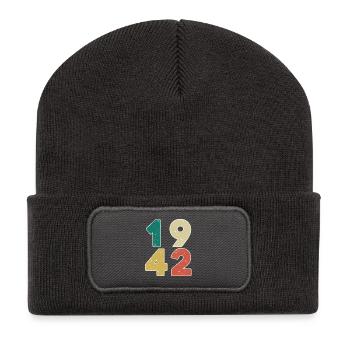 1942 - Born 1942 - Built in 1942 - Recycled Patch Beanie - dark grey - Front