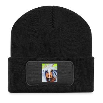 Free Spirit - Wildpferd - Recycelte Patch Beanie - Schwarz - Vorne