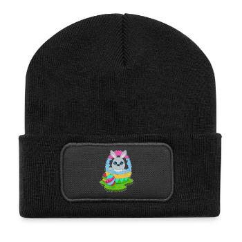 Oeuf de Pâques de Pâques de lapin - Beanie recyclé à patch - noir - Devant