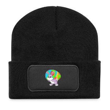 Oeuf de Pâques de Pâques de lapin - Beanie recyclé à patch - noir - Devant