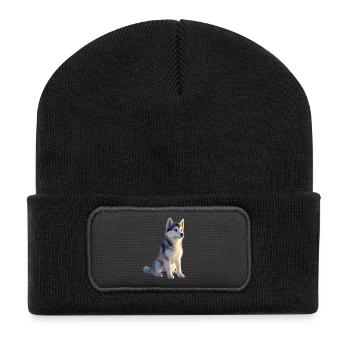 Husky Dogs Lover Amour des chiens Huskies de Sibérie - Beanie recyclé à patch - noir - Devant