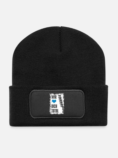 Rostock Fussball Wir lieben dich total Rostock - Recycelte Patch Beanie - Schwarz