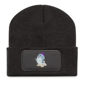 Bâton de marche Dolphin Pensioner - Beanie recyclé à patch - charbon - Devant