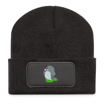 Scellez la brosse à dents - Beanie recyclé à patch - charbon - Devant