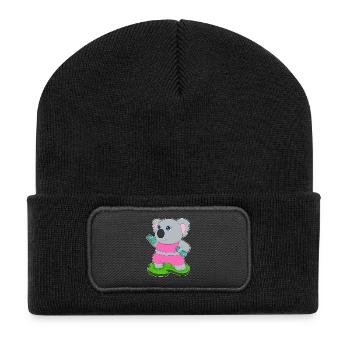 Bodybuilder Koala Haltères Bodybuilding - Beanie recyclé à patch - noir - Devant