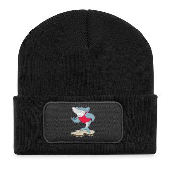 Bodybuilding Shark Bodybuilder avec haltères - Beanie recyclé à patch - noir - Devant