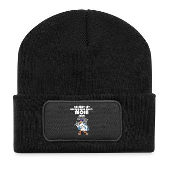 Nordsee lustige Sprüche - Recycelte Patch Beanie - Schwarz - Vorne