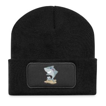 Shark Joueur de football Football - Beanie recyclé à patch - noir - Devant