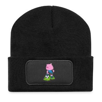 Cochon Joueur de football Football - Beanie recyclé à patch - noir - Devant