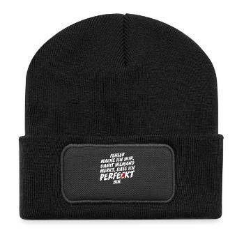 I only make perfect mistakes Self-irony Office - Recycled Patch Beanie - black - Front