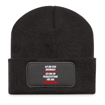 Ich Bin Kein Bierbauch Treibstofftank Partymaschin - Recycelte Patch Beanie - Dunkelgrau - Vorne
