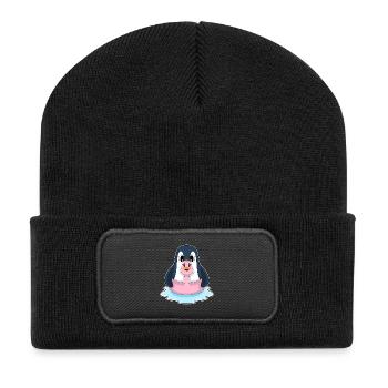 Flamant rose pingouin - Beanie recyclé à patch - noir - Devant