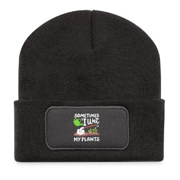 Garten Gartenarbeit Gießkanne - Recycelte Patch Beanie - Dunkelgrau - Vorne