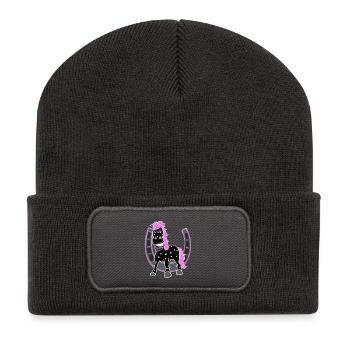 Horse Horses Horseshoe Rider Rider Horse Funny - Recycled Patch Beanie - dark grey - Front