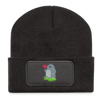 Ballon Taupe - Beanie recyclé à patch - charbon - Devant