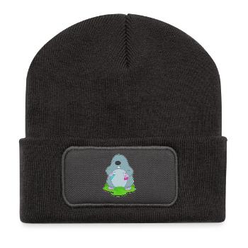 Mole Scientist Test Tube Laboratory - Recycled Patch Beanie - dark grey - Front