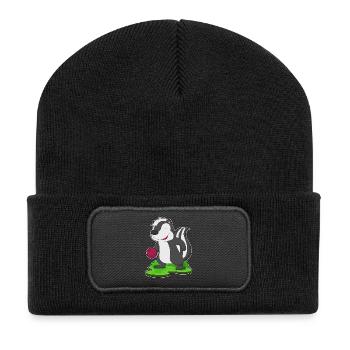 Stinktier Bowling Bowlingkugel - Recycelte Patch Beanie - Schwarz - Vorne