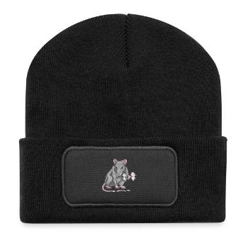 Rat Bodybuilder Dumbbell Bodybuilding - Recycled Patch Beanie - black - Front