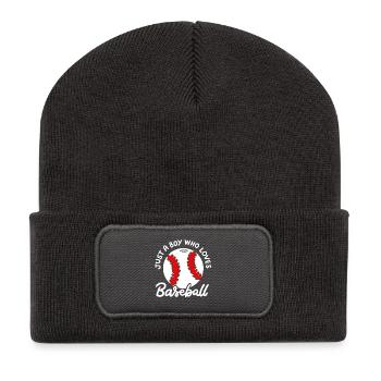 Baseball Baseballspieler - Recycelte Patch Beanie - Dunkelgrau - Vorne